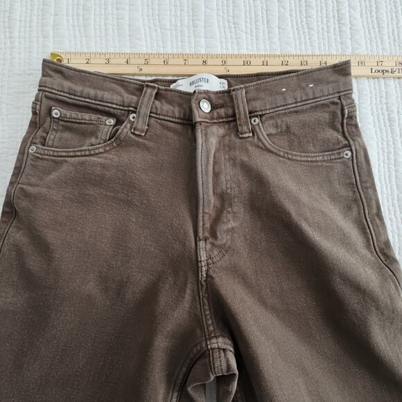 Hollister Baggy Jeans Men's 29x30 High-Rise Brown Denim Vintage EUC Wide Leg - Picture 8 of 15